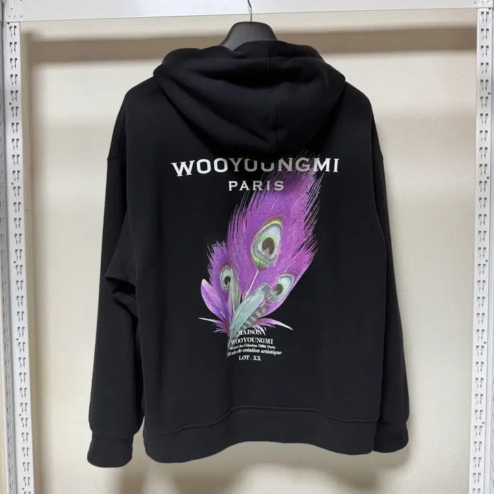 [BUNJANG] Wooyoungmi Feather Back Logo Hoodie Size 46 / 우영미 깃털 백로고 후드티 46