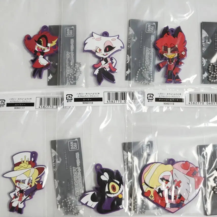 [BUNJANG] Hazbin Hotel Gashapon Rubber Mascot Full Set (10 Types, Sealed) / 해즈빈 호텔 가샤폰 러버 마스코트 가챠 10종 풀세트 (미개봉)