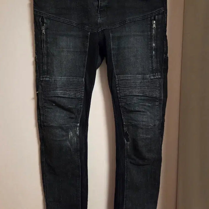 [BUNJANG] High Rider Black Washing Denim Biker Jeans / 하이라이더 블랙 워싱 데님 바이커진