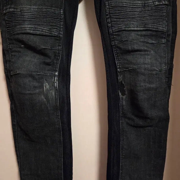 [BUNJANG] High Rider Black Washing Denim Biker Jeans / 하이라이더 블랙 워싱 데님 바이커진