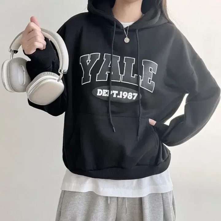 [BUNJANG] Yale Black Hoodie / 후드티