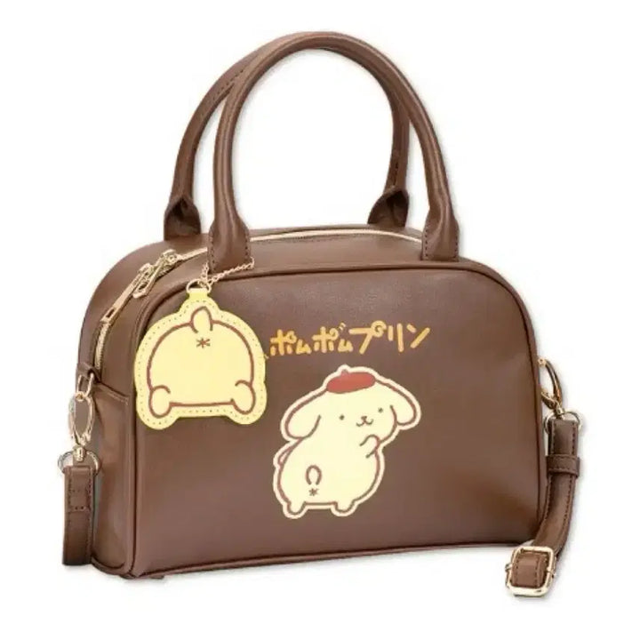 [BUNJANG] Sanrio Pompompurin Abeil Brown Boston Crossbody Bag / 산리오 폼폼푸린 아베일 브라운 보스턴 크로스백
