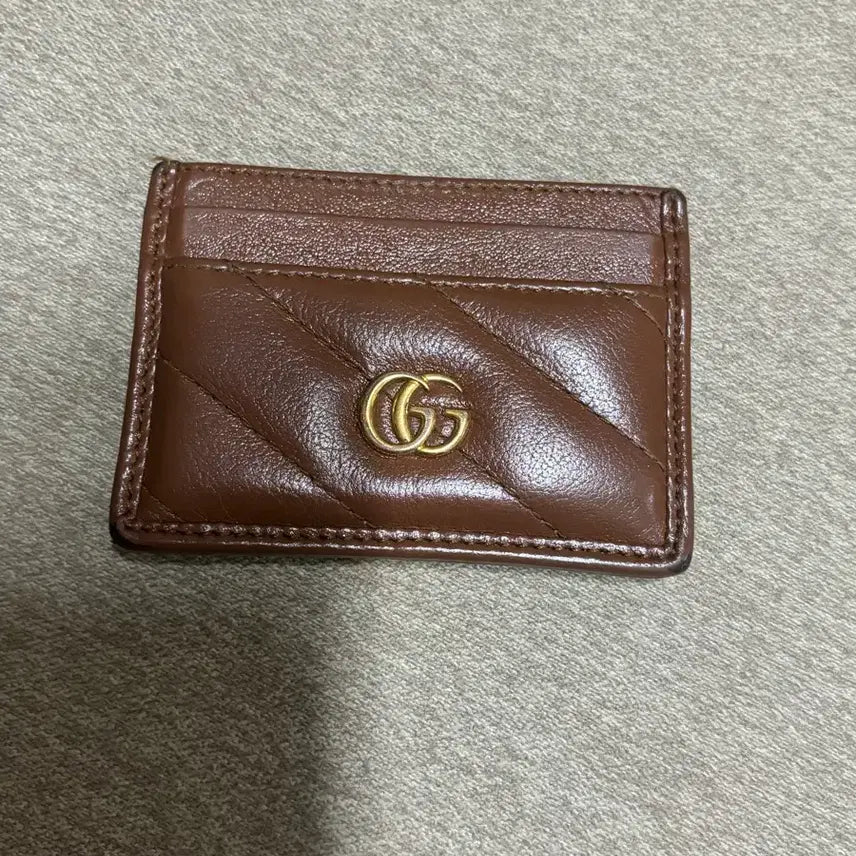 [BUNJANG] Gucci GG Marmont Card Holder Brown / 정품풀박)구찌 GG마몬트 카드지갑 브라운