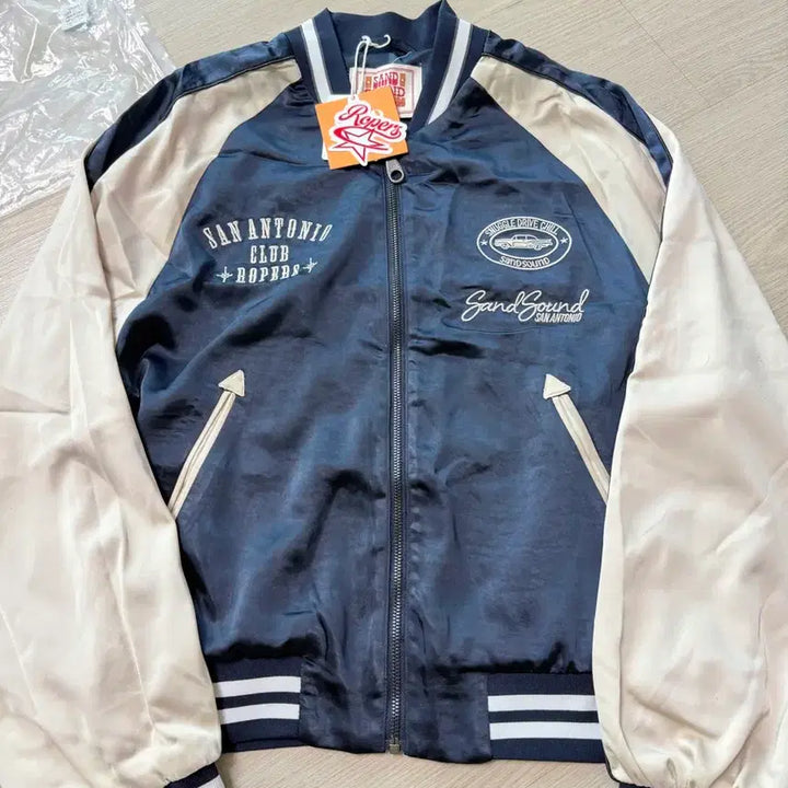 [BUNJANG] Sand Sound Sukajan Jacket Navy Ivory M Size / [새상품] 샌드사운드 스카잔