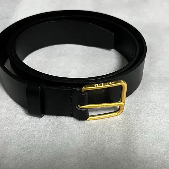 [BUNJANG] LEBA Square Leather Belt Gold Buckle / 르바 스퀘어 레더벨트 골드
