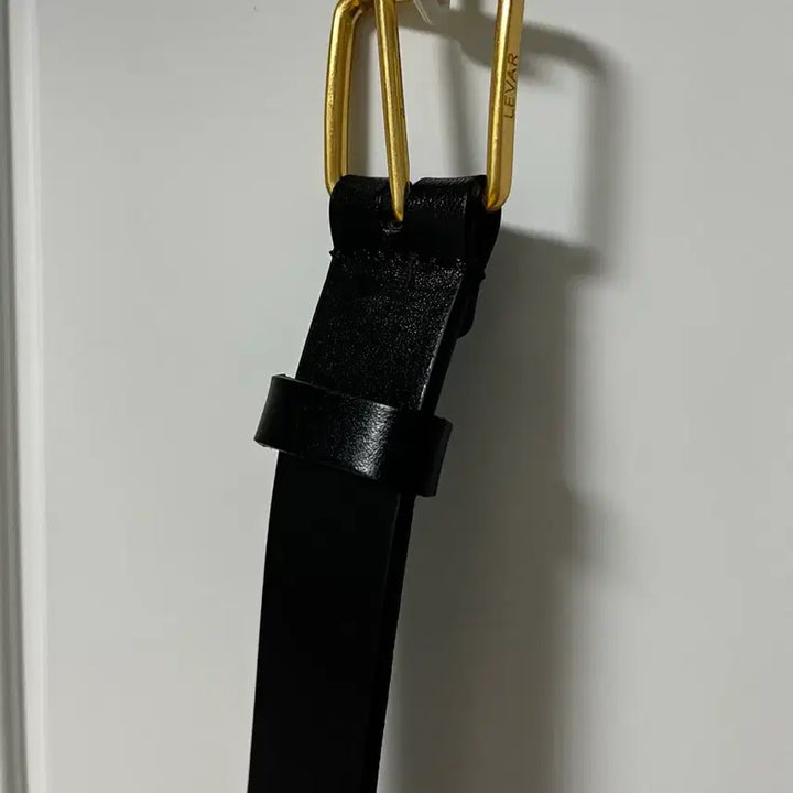 [BUNJANG] LEBA Square Leather Belt Gold Buckle / 르바 스퀘어 레더벨트 골드