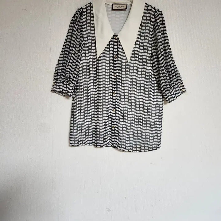 [BUNJANG] MOJO.S.FENE 2019 Long Collar Chiffon Blouse (Size 55-66) / 모조에스핀2019 롱카라 쉬폰 블라우스55반~66반