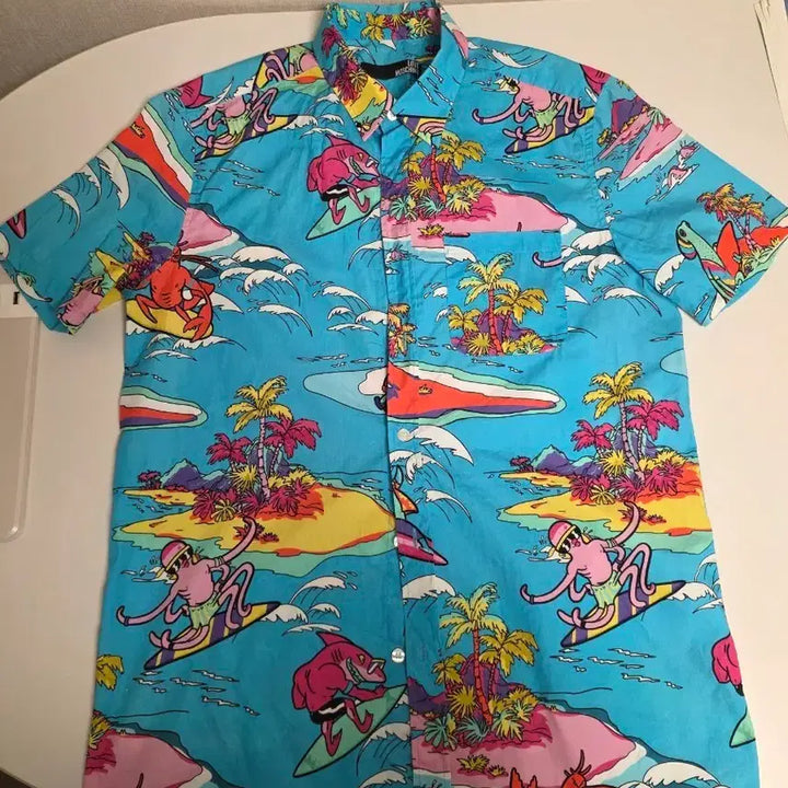 [BUNJANG] Love Moschino Hawaiian Short Sleeve Shirt / 러브모스키노 하와이안 반팔 셔츠
