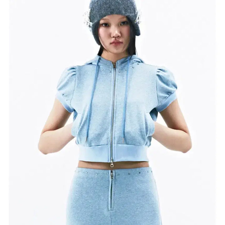 [BUNJANG] Puree Fairy Hoodie Metal Blue / Puree 퓨레 Fairy hoodie Metal blue