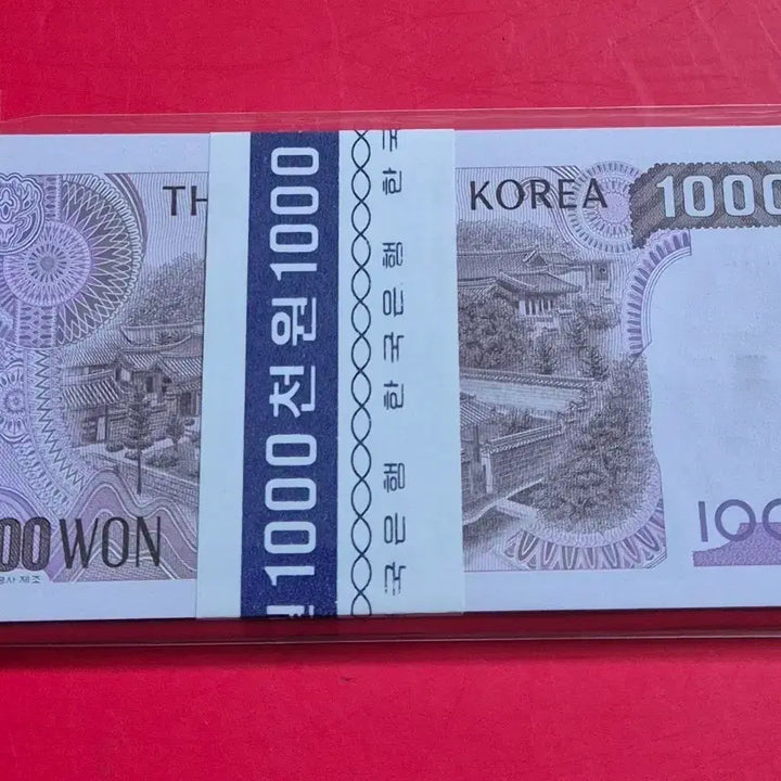 [BUNJANG] 100 Consecutive Old Korean 1000 Won Banknotes Bundle (Includes Repeats) / 옛날돈 ㅡ 2차 천원 100장 다발 (리피트 포함