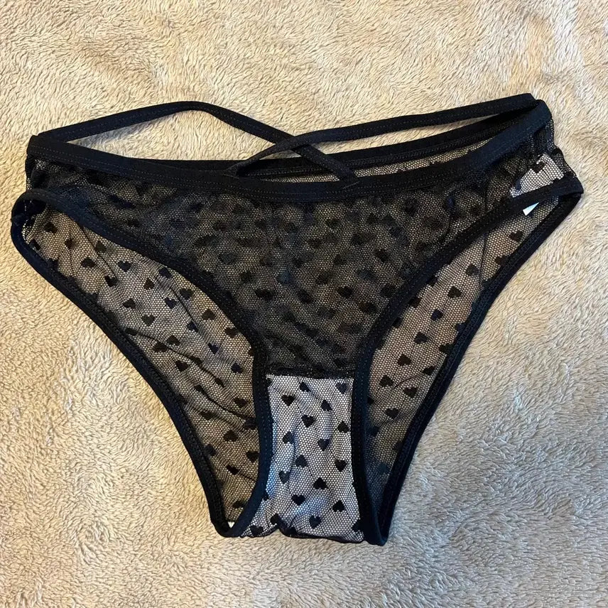 [BUNJANG] Black Heart Mesh Women&