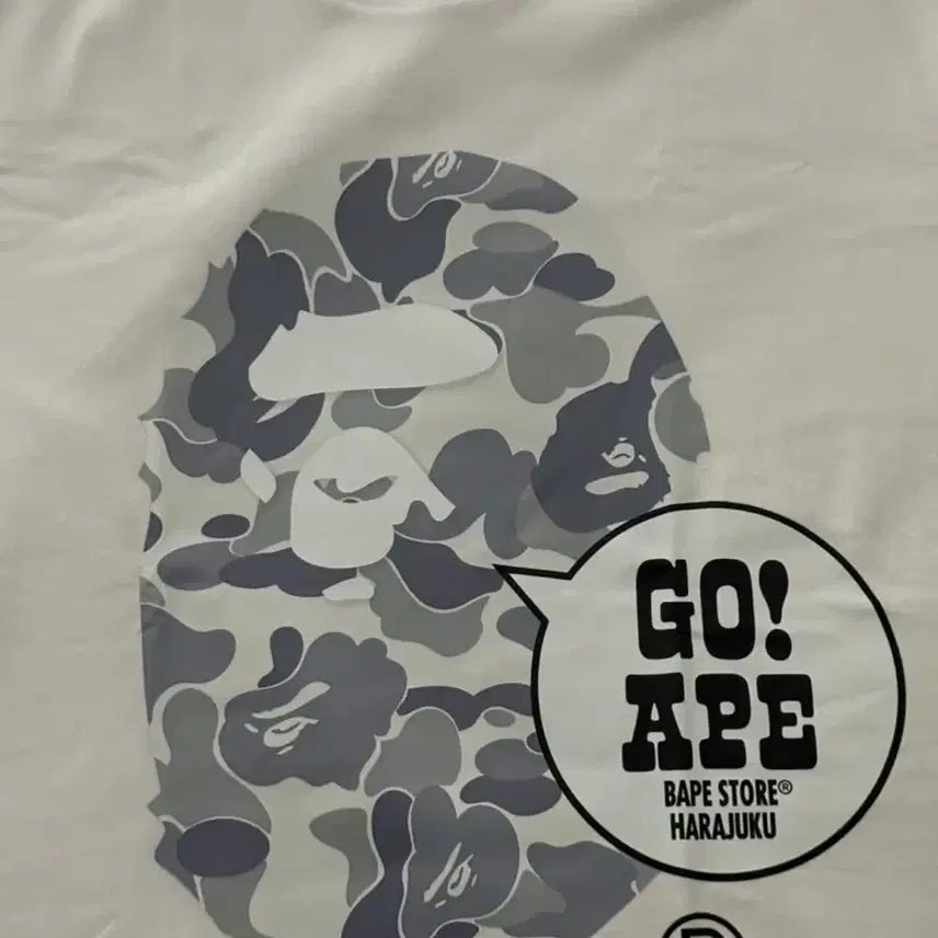 [BUNJANG] Bape Go Ape Harajuku White T-Shirt L / 택포) 베이프 고에이프 하라주쿠 화이트 L