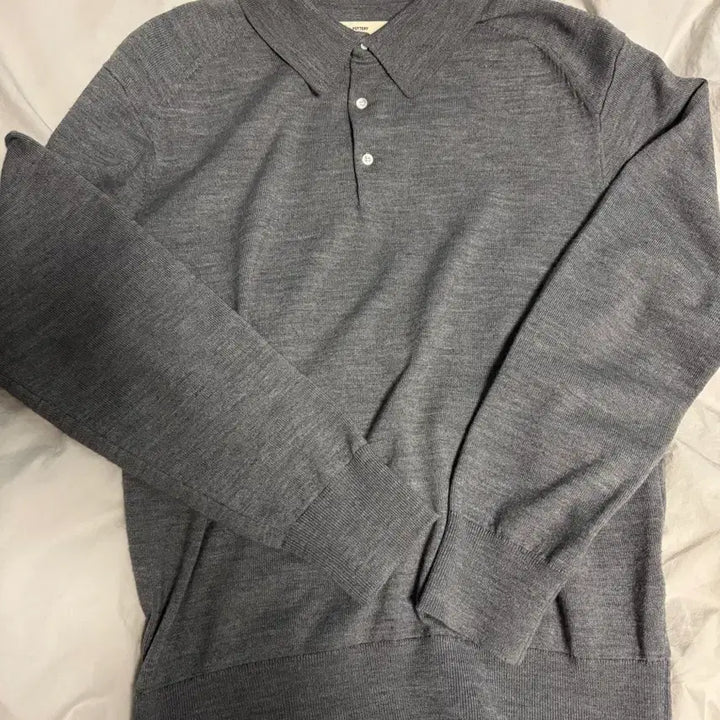 [BUNJANG] Pottery Hard Twist Wool Polo Knit Grey Size 1 / 포터리 하드트위스트 울 폴로 니트 그레이 1