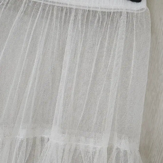 [BUNJANG] High-Quality See-Through Layered White Long Skirt / 고퀄 시스루 레이어드 화이트 스커트