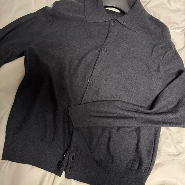 [BUNJANG] Lemaire Convertible Collar Cardigan Charcoal S / 르메르 컨버터블 카라 가디건 S 차콜