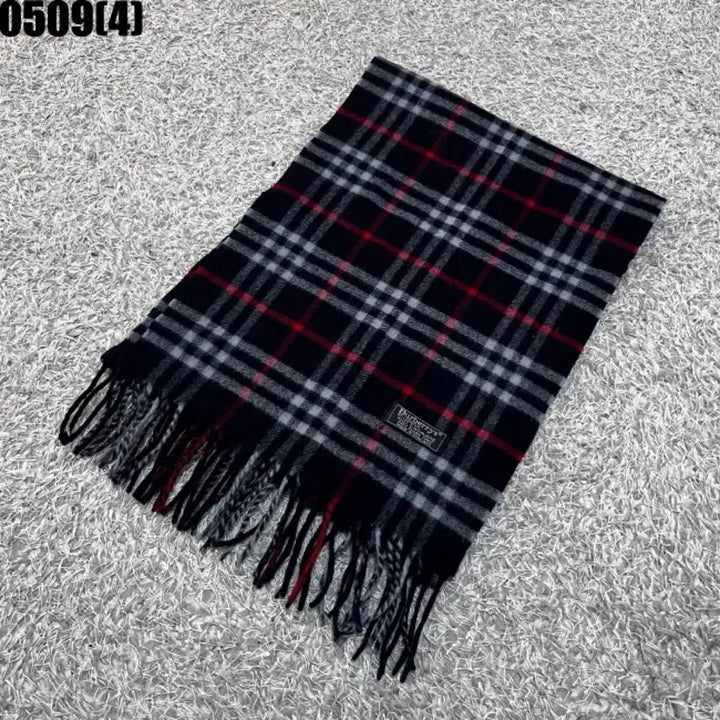 [BUNJANG] Burberry Black Cashmere Check Muffler / 버버리 블랙 캐시미어 체크 머플러 | 0509