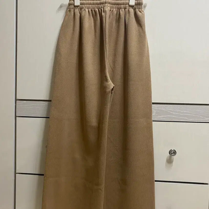 [BUNJANG] Corduroy Banding Slacks Pants Beige Stripe L / 여성 슬랙스 코듀로이 밴딩 팬츠 베이지 줄무늬 L