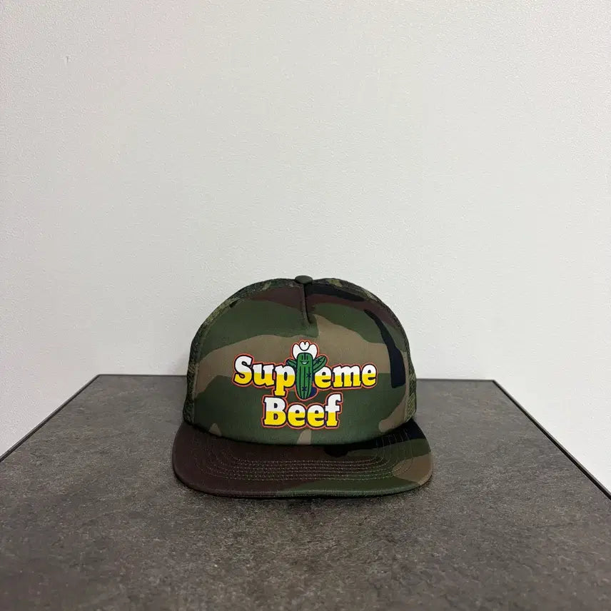[SOLD OUT] (OS) 슈프림 5패널 볼캡 모자 선인장 비프 카모 메쉬백
