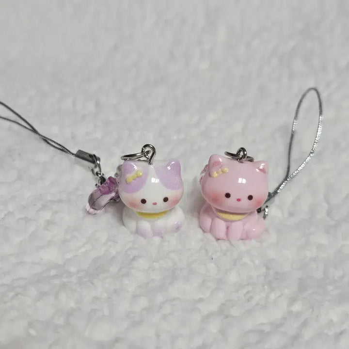 [BUNJANG] Cat Character Keychain (Assorted Colors) / 고양이 캐릭터 키링 (색상다양)