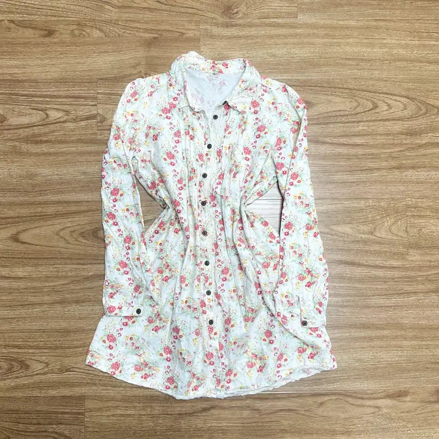 [BUNJANG] Vintage Flower Blouse / 빈티지 플라워 블라우스 원피스 로걀 라떼 모리걸 아오이유우 하구미깔