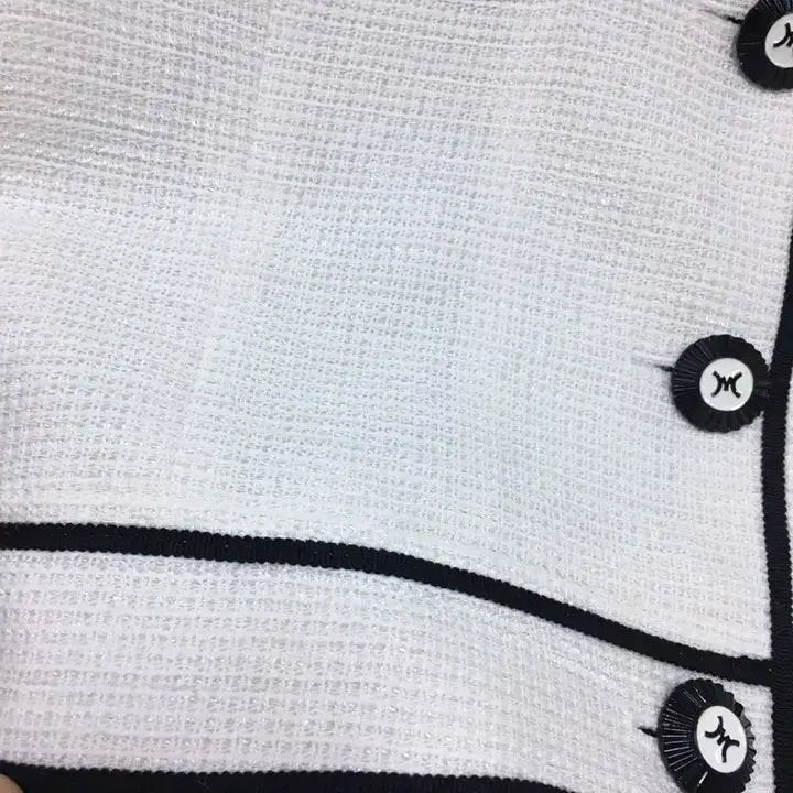 [BUNJANG] MOJO.S.PHINE 2024 White Tweed Short-Sleeve Jacket / 24년 MOJO.S.PHINE 모조에스핀 화이트 트위드 반팔 자켓
