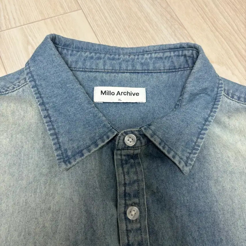 [BUNJANG] Milo Archive Fading Denim Shirt Fade Blue XL / 밀로아카이브 페이딩 데님 셔츠 페이드 블루 XL