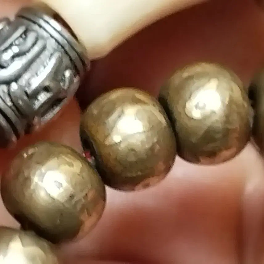 [BUNJANG] Tibetan 108 Prayer Beads Necklace Brass Antique / 황동 티벳 골동 108 염주 목걸이