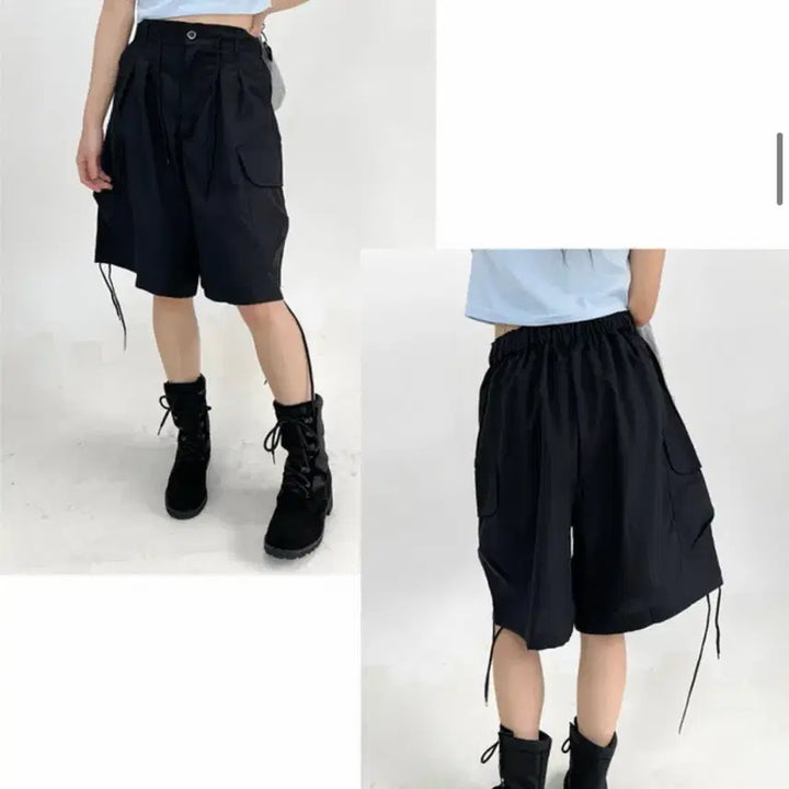 [BUNJANG] Aquiver Club Black Cargo Shorts / 아쿠비클럽 블랙 카고 반바지