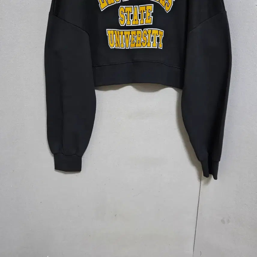 [BUNJANG] Unworn Black Short Style Sweatshirt (Size FF, Fits 55-77) / 짧은스타일 블랙 맨투맨 FF   n5906 미착용제품
