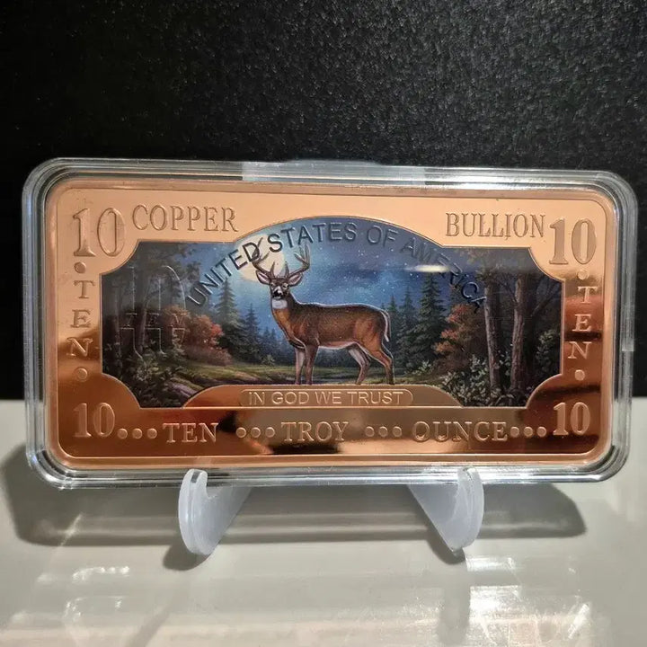 [BUNJANG] US-Made Forest Deer Color Proof Copper Bar 10 oz 99.9% Pure Copper / 숲 사슴(미국제작) 색채 프루프 구리바 10온스 순동99.9