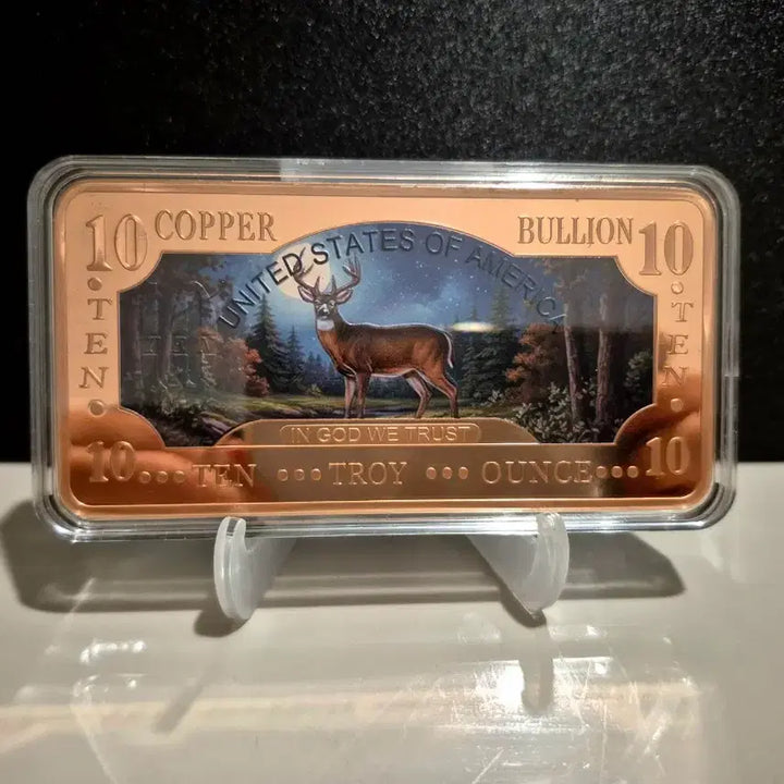 [BUNJANG] US-Made Forest Deer Color Proof Copper Bar 10 oz 99.9% Pure Copper / 숲 사슴(미국제작) 색채 프루프 구리바 10온스 순동99.9
