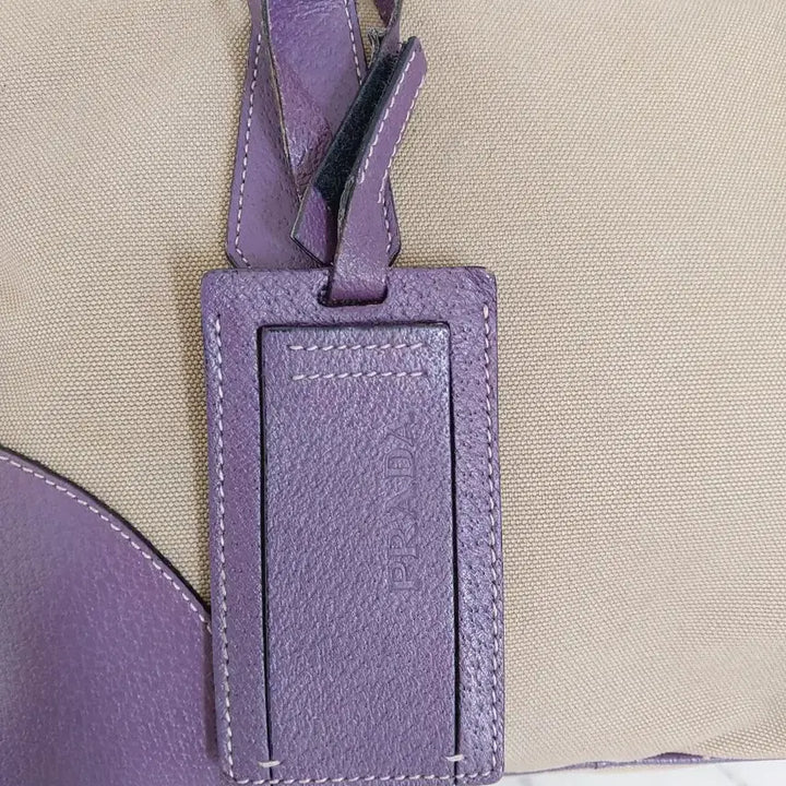 [BUNJANG] Prada Vintage Canvas Leather Tote Bag Lavender / 프라다 빈티지 캔버스 레더 토트백 라벤더