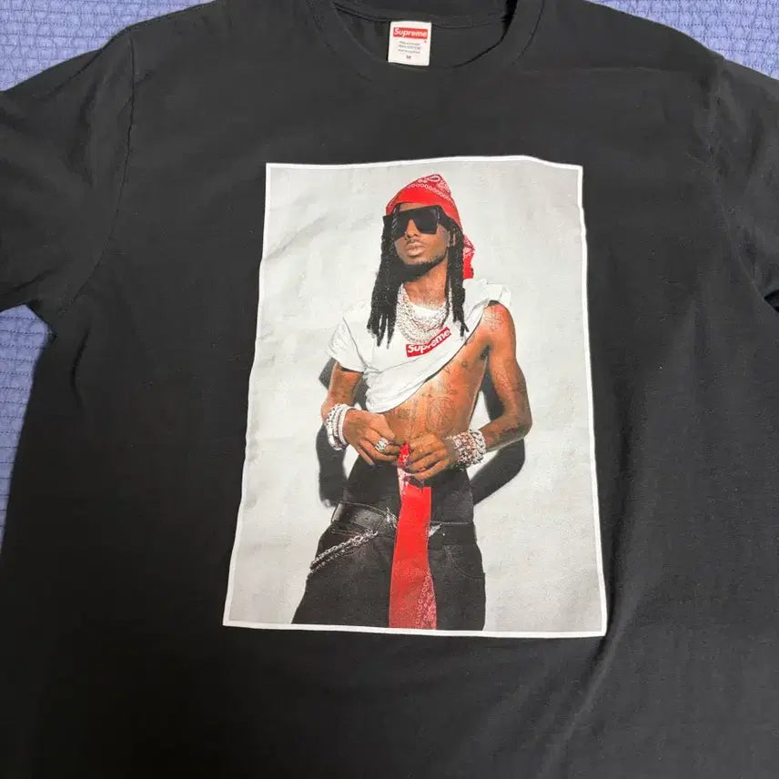 [BUNJANG] Supreme Playboy Short Sleeve T-Shirt (Black, M) / 플레이보이카티 슈프림 반팔 M