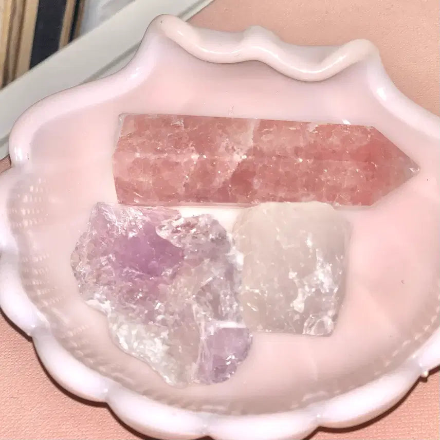 [BUNJANG] Wishstone Crystal Cluster Fairycore Strawberry Rose Stone / 위시스톤 크리스탈 원석 클러스터 힐링 스톤 페어리코어 딸기스톤 로즈