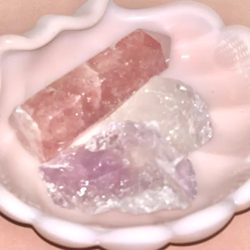 [BUNJANG] Wishstone Crystal Cluster Fairycore Strawberry Rose Stone / 위시스톤 크리스탈 원석 클러스터 힐링 스톤 페어리코어 딸기스톤 로즈