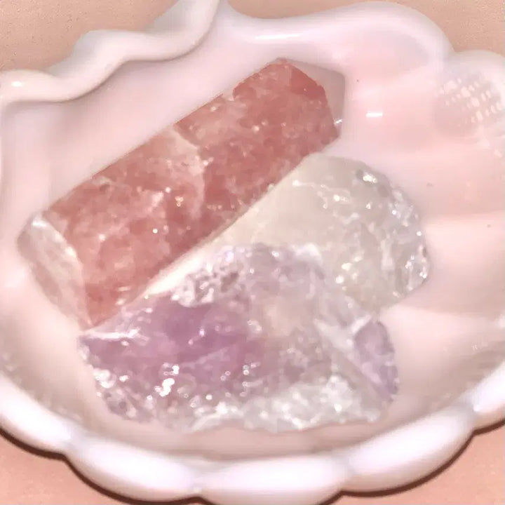 [BUNJANG] Wishstone Crystal Cluster Fairycore Strawberry Rose Stone / 위시스톤 크리스탈 원석 클러스터 힐링 스톤 페어리코어 딸기스톤 로즈