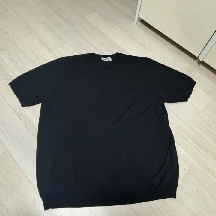[BUNJANG] Trad Club Essential Round Short Sleeve Knit Black 4XL / 트래드클럽 에센셜 라운드 반팔니트 블랙 4XL