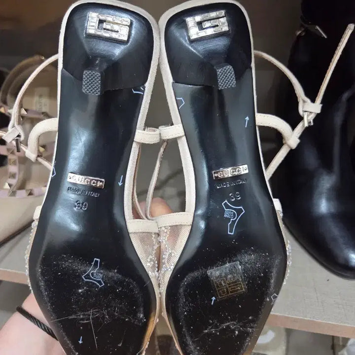[BUNJANG] Gucci Mesh Crystal Beige Shoes / 구찌 메쉬 크리스탈 베이지