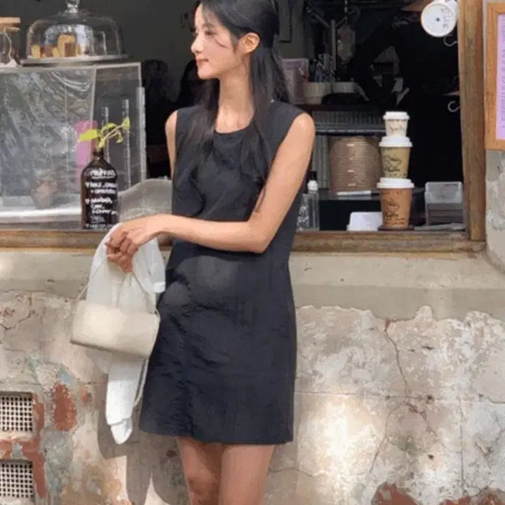 [BUNJANG] Benito Melting Simply Nylon Mini Dress (Cream Ivory) / 베니토 멜팅 심플리 바스락 나일론 원피스 (크림아이보리/미니,새상품)