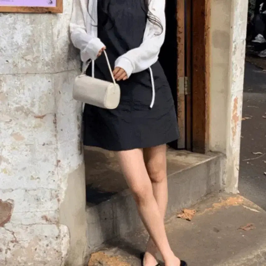 [BUNJANG] Benito Melting Simply Nylon Mini Dress (Cream Ivory) / 베니토 멜팅 심플리 바스락 나일론 원피스 (크림아이보리/미니,새상품)