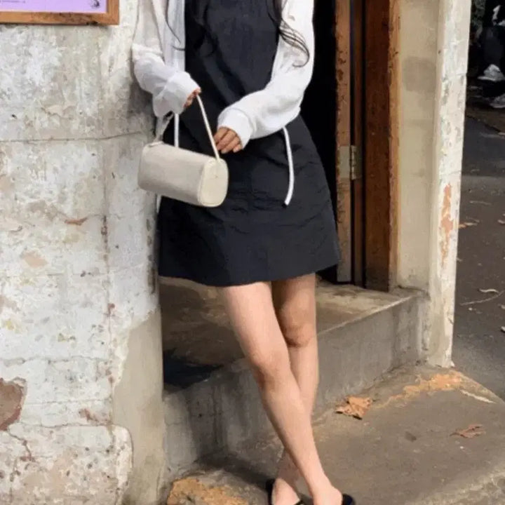 [BUNJANG] Benito Melting Simply Nylon Mini Dress (Cream Ivory) / 베니토 멜팅 심플리 바스락 나일론 원피스 (크림아이보리/미니,새상품)