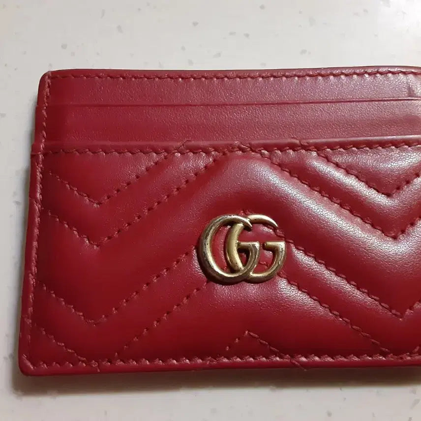 [BUNJANG] Gucci Marmont Card Wallet Red / 구찌 마몬트 카드지갑 레드