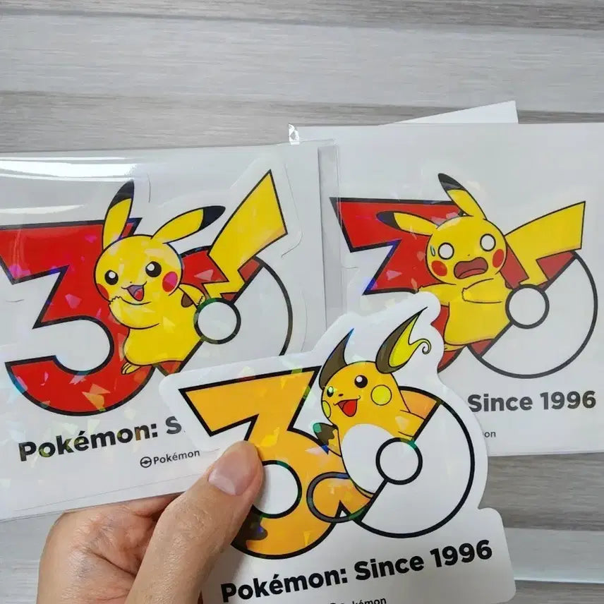 [BUNJANG] Pokemon 30th Anniversary Sticker Set Pikachu (2 Types) + Raichu / 포켓몬 30주년 스티커 피카츄2종 + 라이츄 세트 팝니다 :)