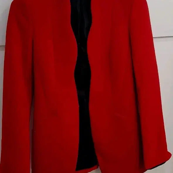 [BUNJANG] JJ JIGOTT Red Collarless Jacket / JJ JIGOTT 레드 노카라 자켓85-88-155