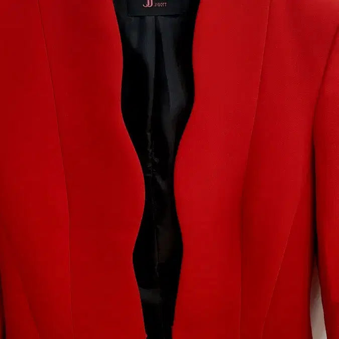 [BUNJANG] JJ JIGOTT Red Collarless Jacket / JJ JIGOTT 레드 노카라 자켓85-88-155