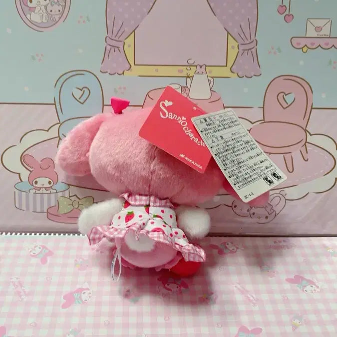 [BUNJANG] Sanrio My Melody Strawberry Pattern Dress Mascot Plush Doll / 산리오 딸기무늬 원피스 마이멜로디 마스코트 인형