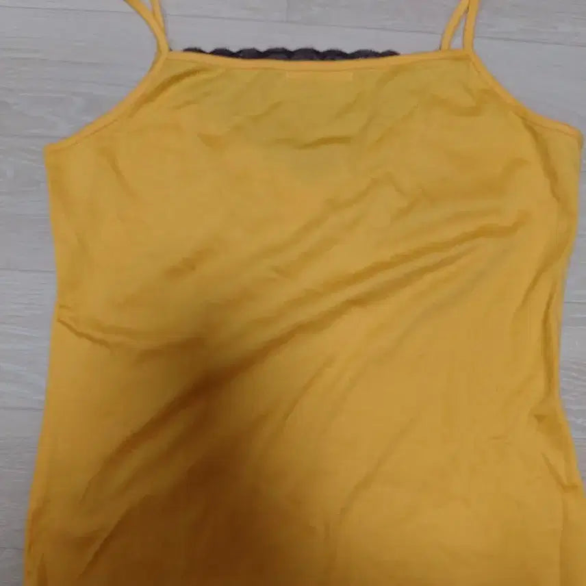 [BUNJANG] Mustard Orange Lace Sleeveless Top / 겨자 오렌지 레이스 슬리브리스 탑