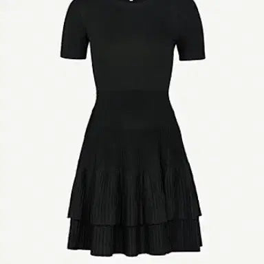 [BUNJANG] Maje Pleated Knit Dress Black / 55)마쥬 플리츠 니트 원피스 블랙