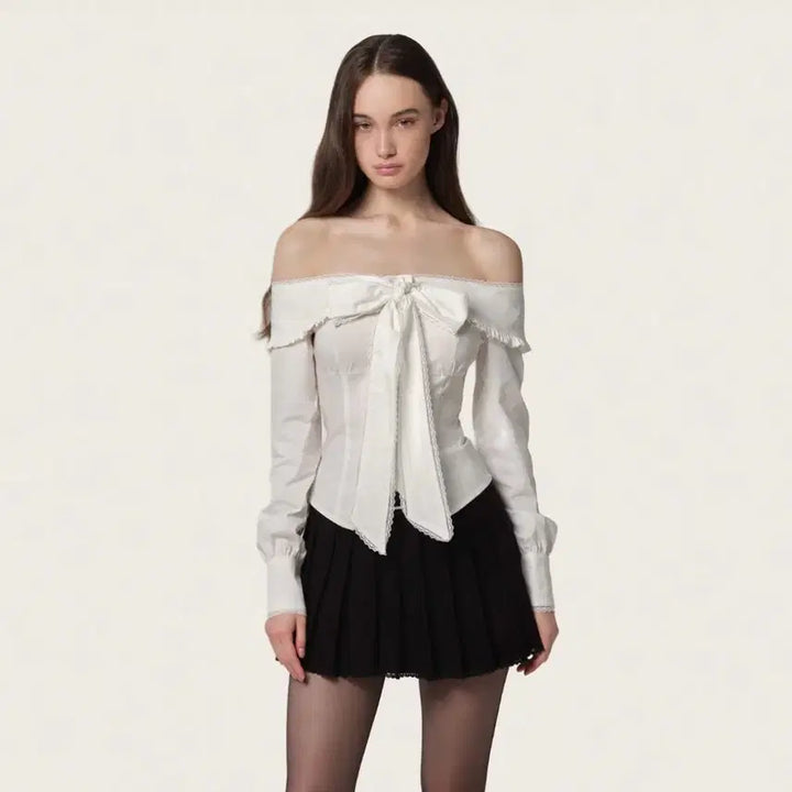 [BUNJANG] Clacier Beloved Ribbon Blouse M / 클리시어 비러브드 리본 블라우스 M