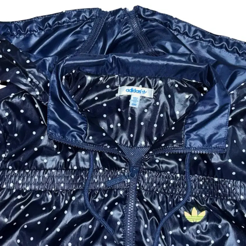 [BUNJANG] Adidas Y2K Polka Dot Navy Windbreaker / 아디다스 y2k 도트 땡땡이 네이비 바람막이